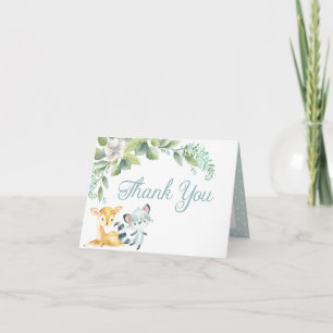 Woodland Baby shower Baby Boy Dank je wel Card