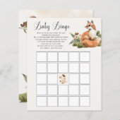 Woodland Baby shower Bingo Game (Voorkant / Achterkant)