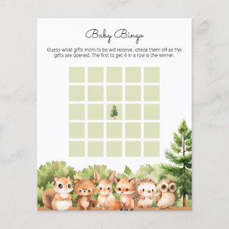 Woodland Baby shower Bingo Party Games