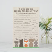 Woodland Baby shower Conseils Cartes de jeu (Debout devant)