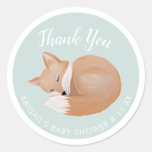 Woodland Baby shower, dank u ronde Sticker