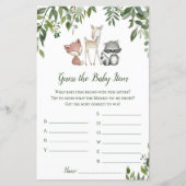 Woodland Baby shower Game - Raad Baby (Voorkant)