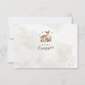 Woodland Baby shower Green Merci Carte de note (Dos)