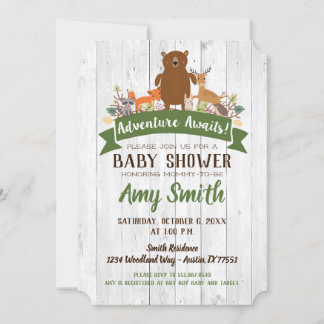 Woodland Baby shower Herfst Rustic Invitation Kaart