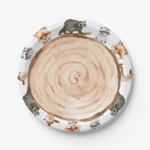 Woodland Baby shower Het is een jongen! Wild One V Papieren Bordje