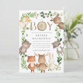 Woodland Baby Shower Invitation (Debout devant)
