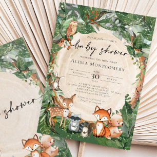 Woodland Baby shower Invitation