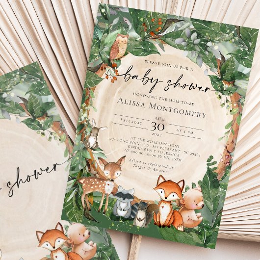 Woodland Baby shower Invitation