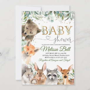 Woodland Baby shower Invitation Boy, Beer Fox Kaart