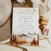 Woodland Baby shower Invitation Boy Fall Mountains