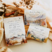 Woodland Baby shower Invitation Boy Fall Mountains