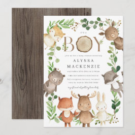 Woodland Baby Shower Invitation Kaart