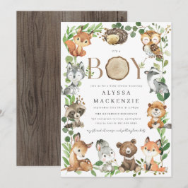 Woodland Baby Shower Invitation Kaart