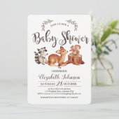 Woodland Baby shower Invitation Kaart (Staand voorkant)
