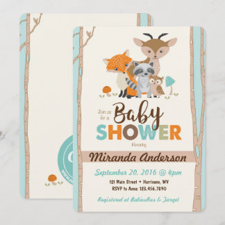 Woodland Baby shower Invitation Kaart