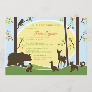 Woodland Baby shower Invitation Kaart