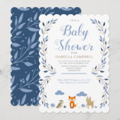 Woodland Baby shower Invitation Kaart (Voorkant / Achterkant)
