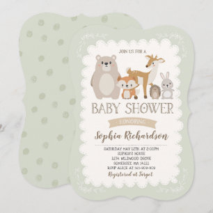 Woodland Baby shower Invitation Whimsical Shower Kaart