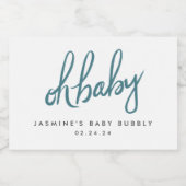 Woodland Baby shower Mini Mousserende Wijn Label Sparkling Wijnetiket (Enkel label)