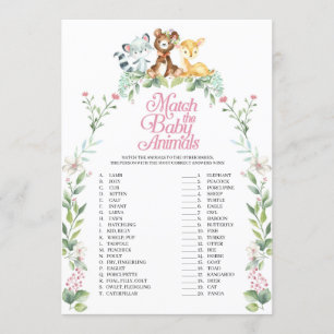 Woodland Baby shower past bij het babydierenspel Kaart