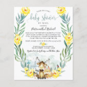 Woodland Baby shower per postbudget uitnodiging (Voorkant)