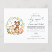 Woodland Baby shower per postbudget uitnodiging (Voorkant)
