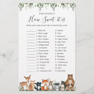 Woodland Baby shower Pregnancy Hoe zoet het is