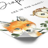 Woodland Baby shower Raad eens hoeveel luiers zich Poster (Hoek)