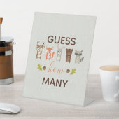 Woodland Baby shower Raad eens hoeveel teken Reclamebord Met Voetstuk (Insitu)