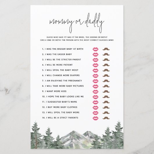 Woodland Baby Shower Raad Wie Het Heeft Gezegd Spe (Voorkant)