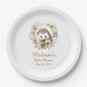 Woodland Baby shower, Schattige Hedgehog Paper Bor Papieren Bordje