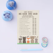 Woodland Baby shower zei dat ze Kaarten zei (Enkel)