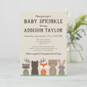 Woodland Baby Sprinkle uitnodigingen (Staand voorkant)
