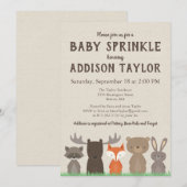 Woodland Baby Sprinkle uitnodigingen (Voorkant / Achterkant)