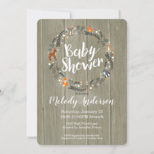 Woodland Baby Uitnodiging tot Baby shower