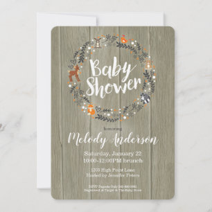 Woodland Baby   Uitnodiging tot Baby shower
