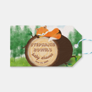 Woodland Baby Vos Baby Komt Baby Shower Cadeaulabel
