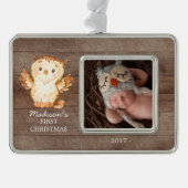 Woodland Baby's 1e Kerstmis Foto Ornament (Voorkant)