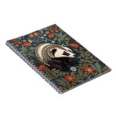 Woodland Badger William Morris geïnspireerd Notitieboek (Rechterzijde)
