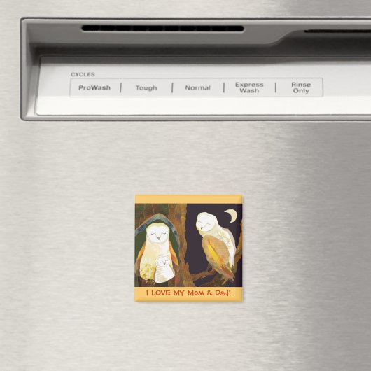 Woodland Barn Uil Familie Magneet (Insitu (Vaatwasser))