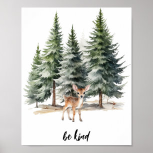 Woodland Be kind kwekerij Poster