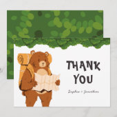 Woodland Bear Adventure Carte de remerciements (Devant / Derrière)