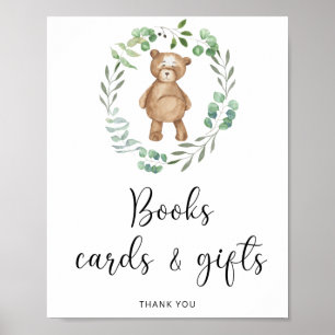 Woodland bear books cards and gifts poster