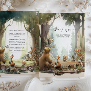 Woodland Bedankt Card Baby shower