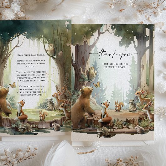 Woodland Bedankt Card Baby shower