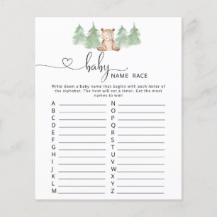 Woodland beer baby name race baby shower game