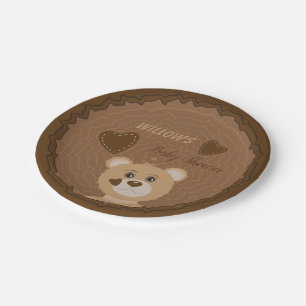 Woodland Beer Baby shower Bruin Papier Borden Papieren Bordje