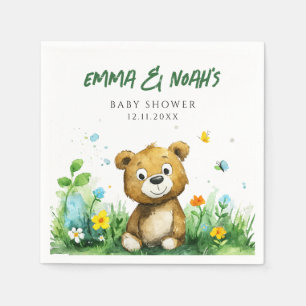 Woodland Beer Baby shower Papier servetten