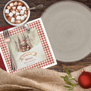 Woodland Beer Barly Wait Holiday Boy Baby shower Servet