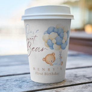 Woodland Beer Boy 1st Verjaardag Party Pastel Papieren Bekers